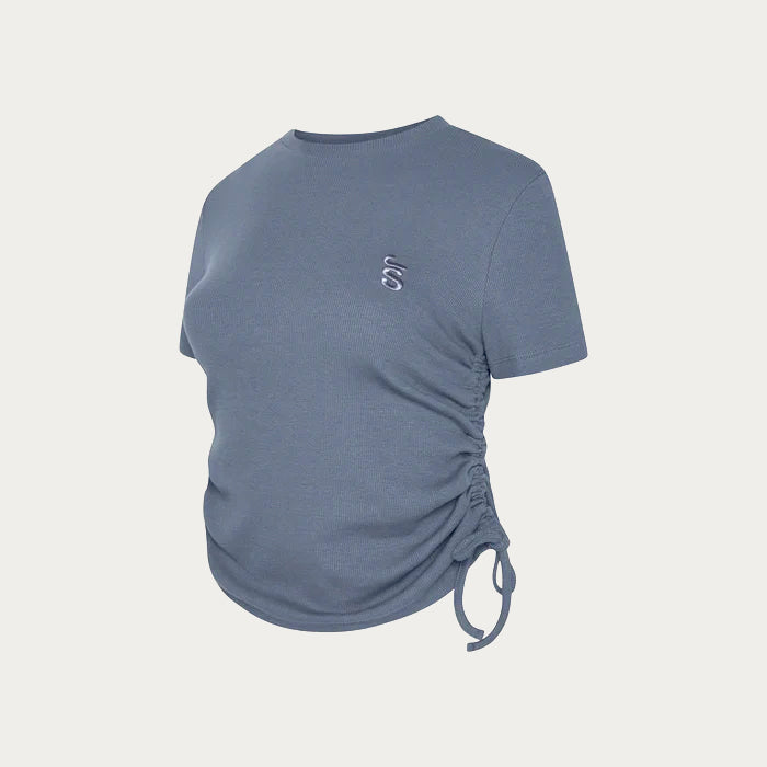 Shanti Ruched Tee - Graphite