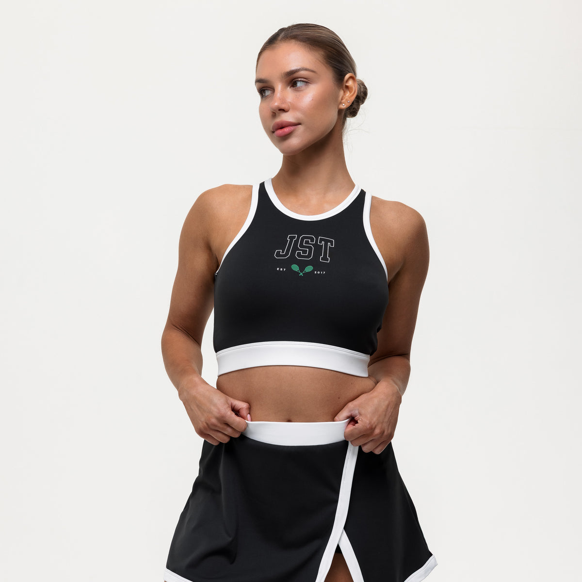 Ace Cropped Vest - Black/White