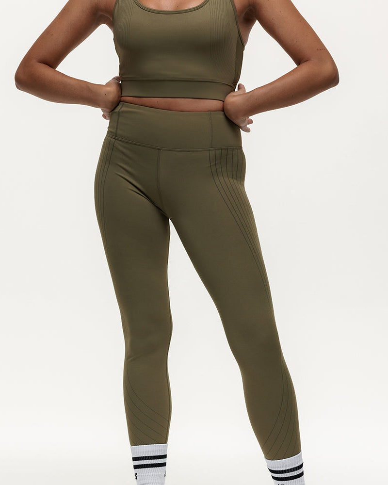 Agility Workout Leggings - Military Green