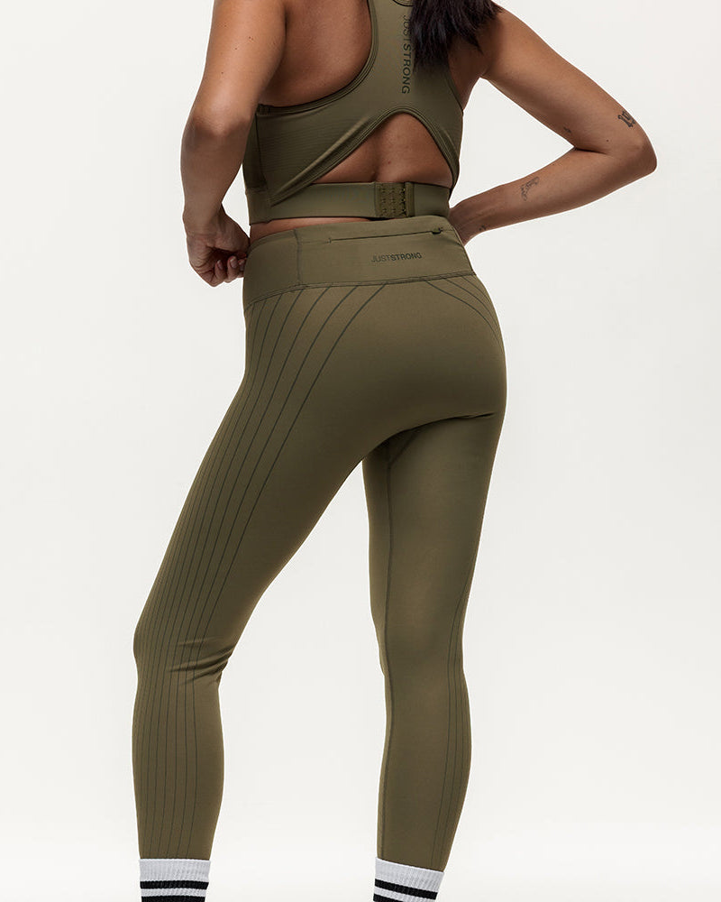 Agility Workout Leggings - Military Green