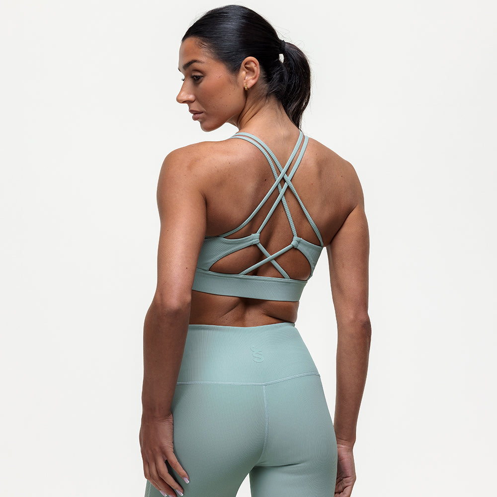 Namaste Ribbed Medium Support Bra - Seamoss