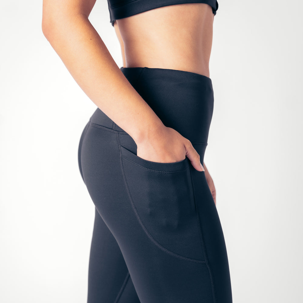 High Rise 7/8 Genesis Leggings - Black Onyx