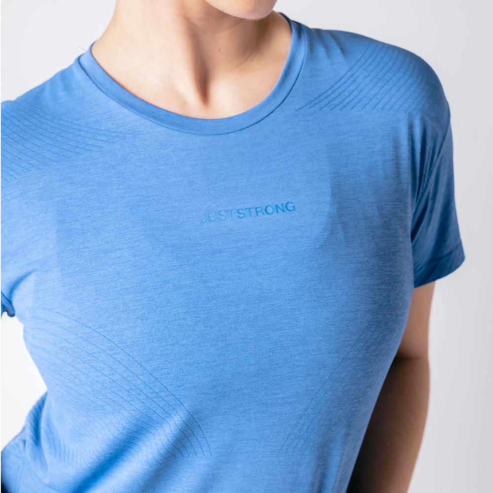 Laser Seamless Workout Tee - Royal Blue